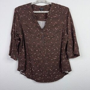 Torrid Shirt Womens 2X Brown Floral Button Dark Romantic Career Whimsigoth Boho